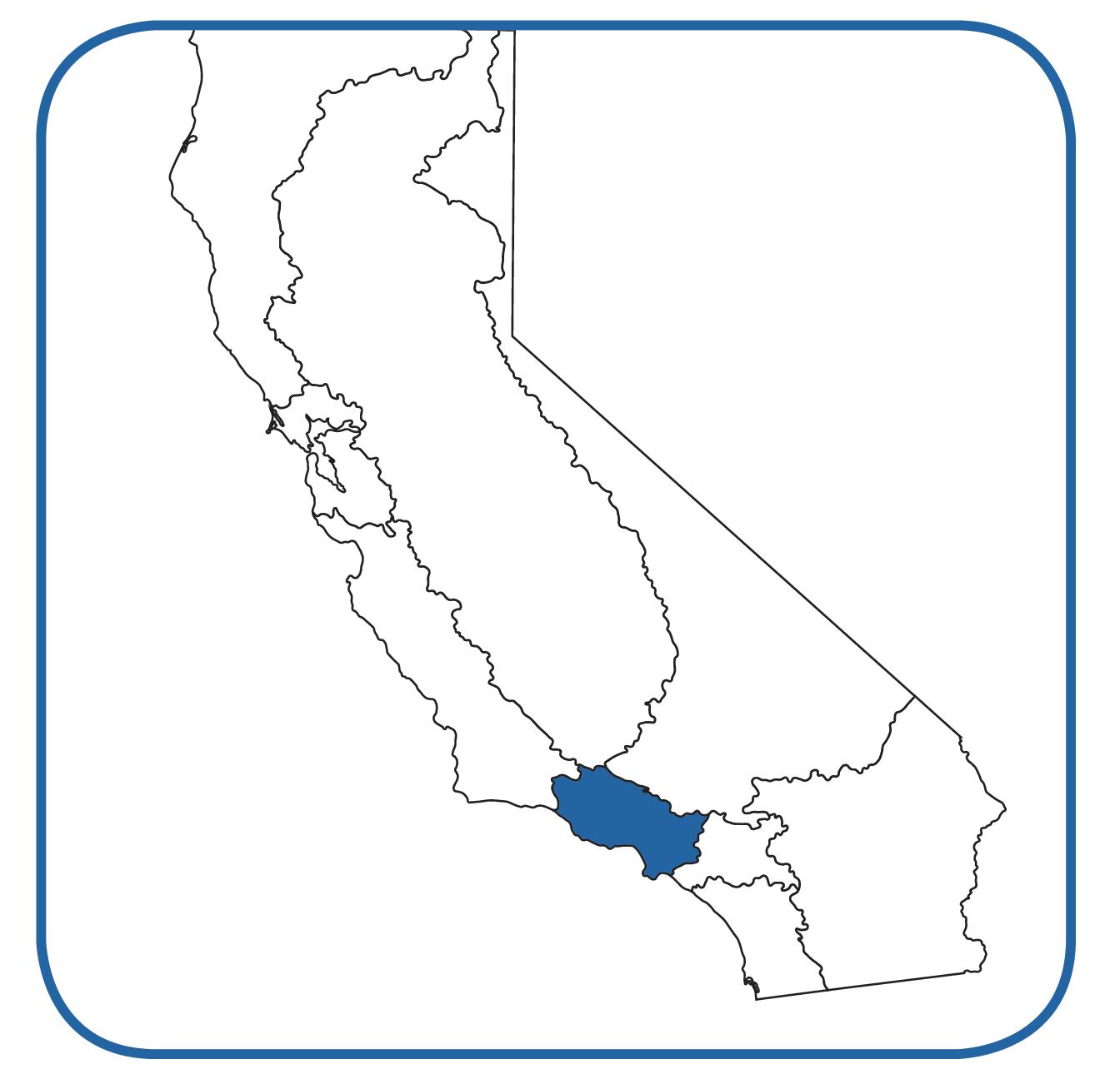 California Map with LA region highlighted