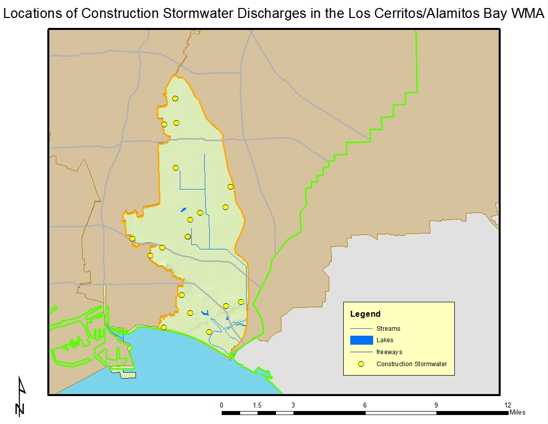 Los Cerritos Construction Stormwater Discharge Locations