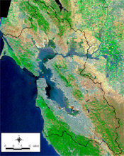 LandSat map of the Bay region