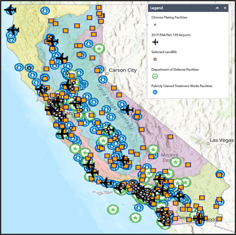 California PFAS Investigations Map