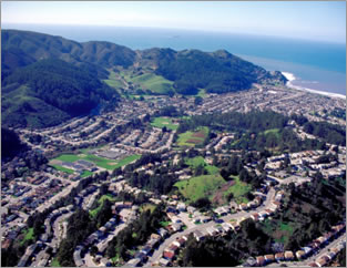 Overhead view of San Pedro Creek watershed