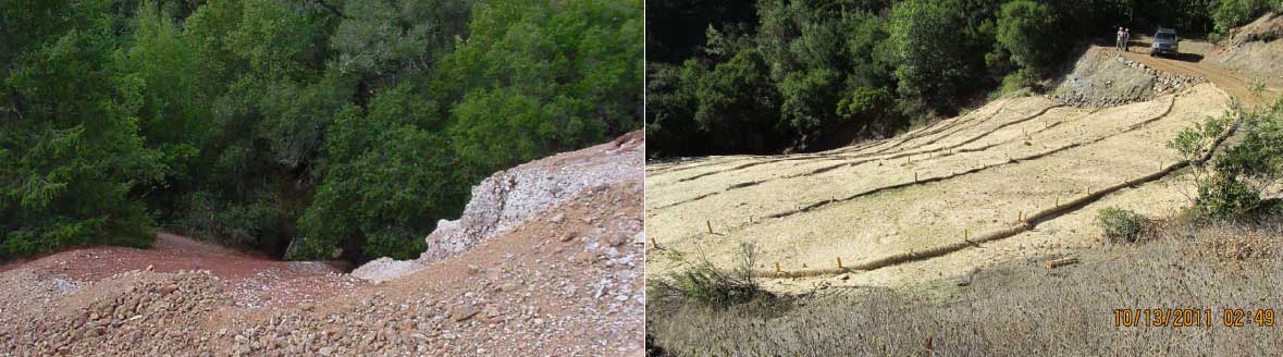 La Joya mercury mind before (left) and after (right) remediation