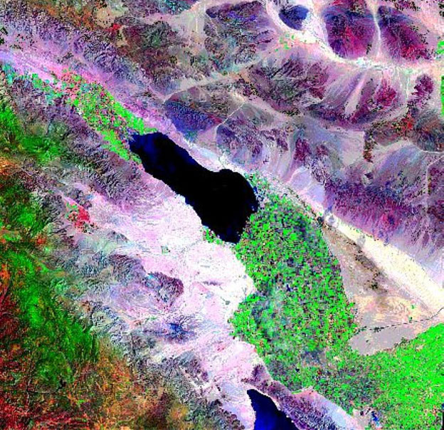 Topographic map of the Salton Sea Watershed area