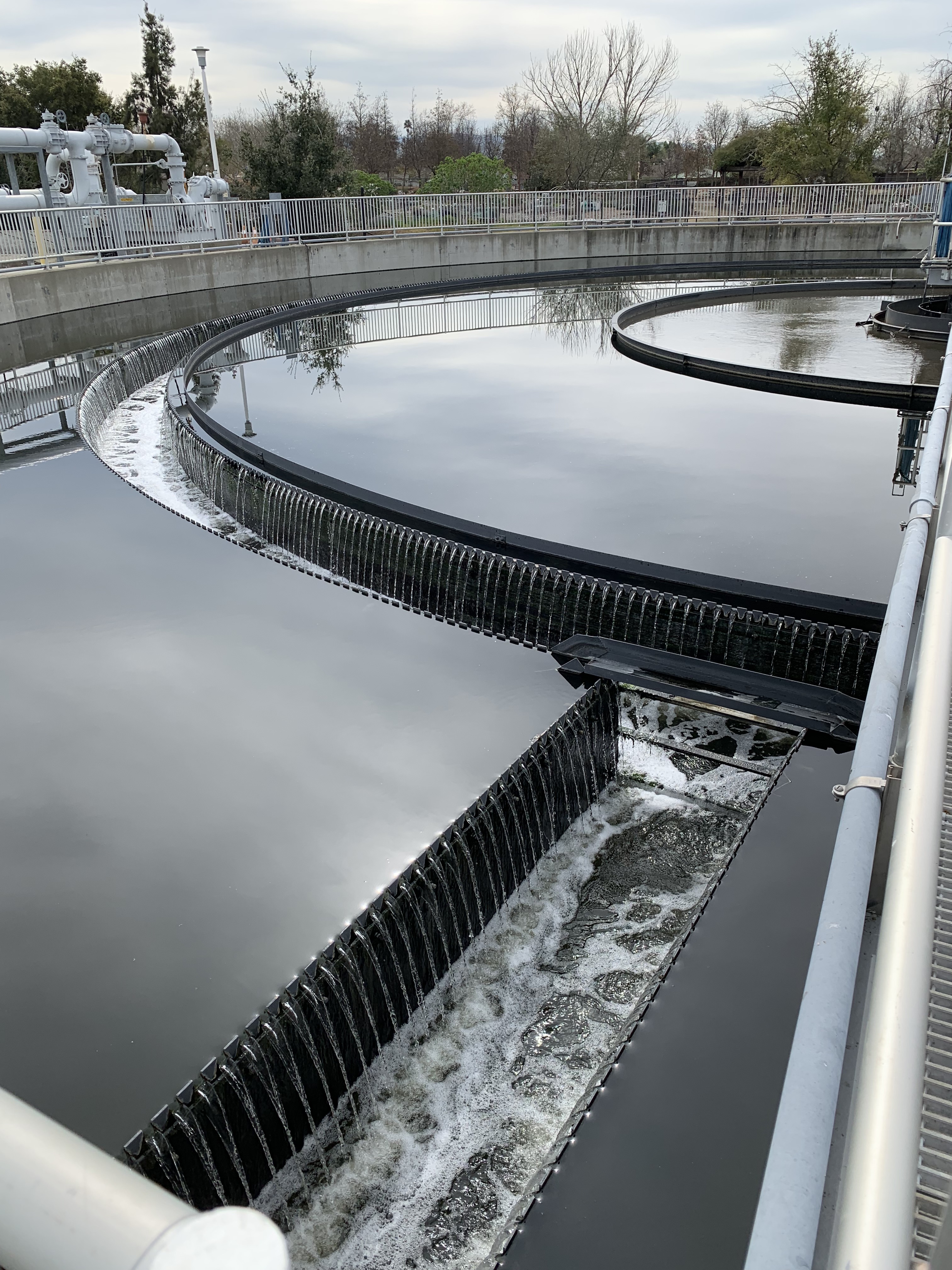Clarifier at a wastewater treatment plant