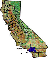 California map depicting the Santa Ana Region
