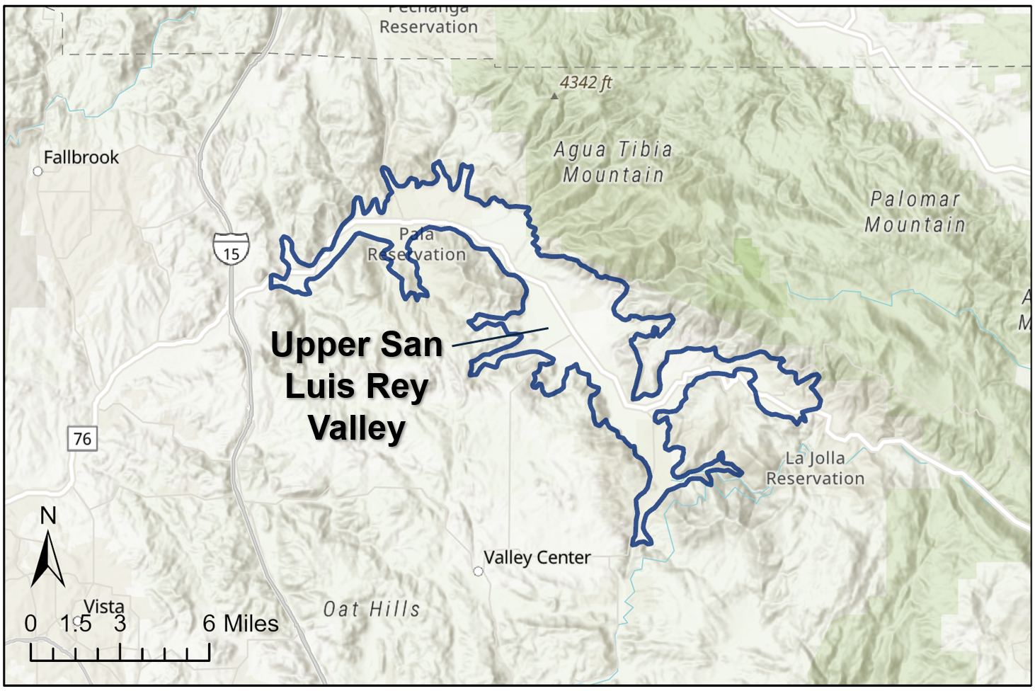 Upper San Luis Rey Valley Subbasin Map