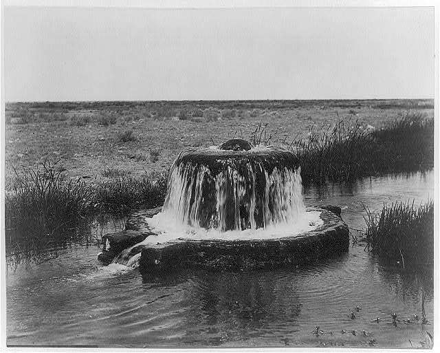 Artesian well in the desert in Kern County, California.