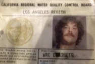 A young Jon Bishop on his 1984 ID badge as he embarks on a career with the Los Angeles Water Board. Credit: Jon Bishop