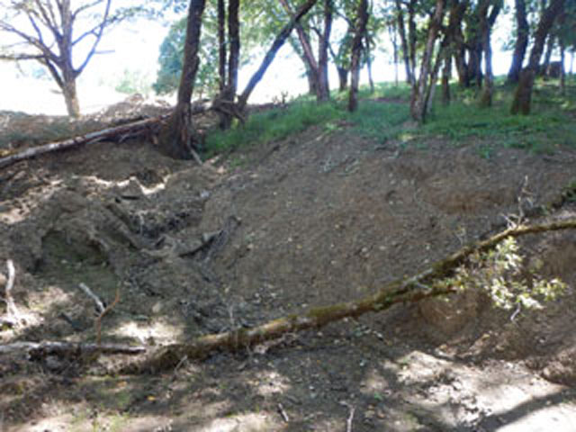 Erosion caused by storm water runoff from a cultivation site