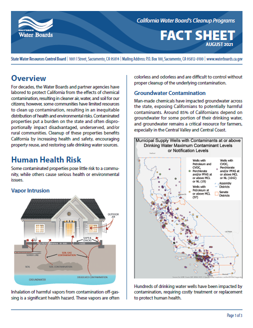 Cover of Cleanup Program Fact Sheet