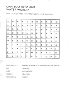 Clean Water Words Crossword Puzzle