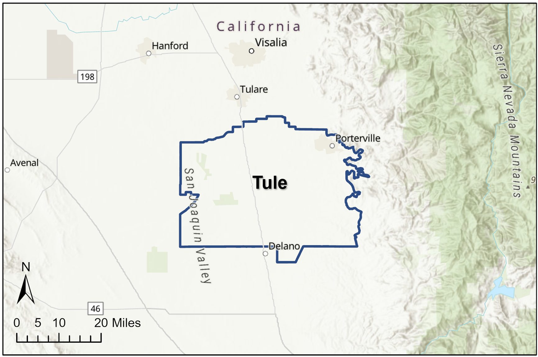 Tule Subbasin Map
