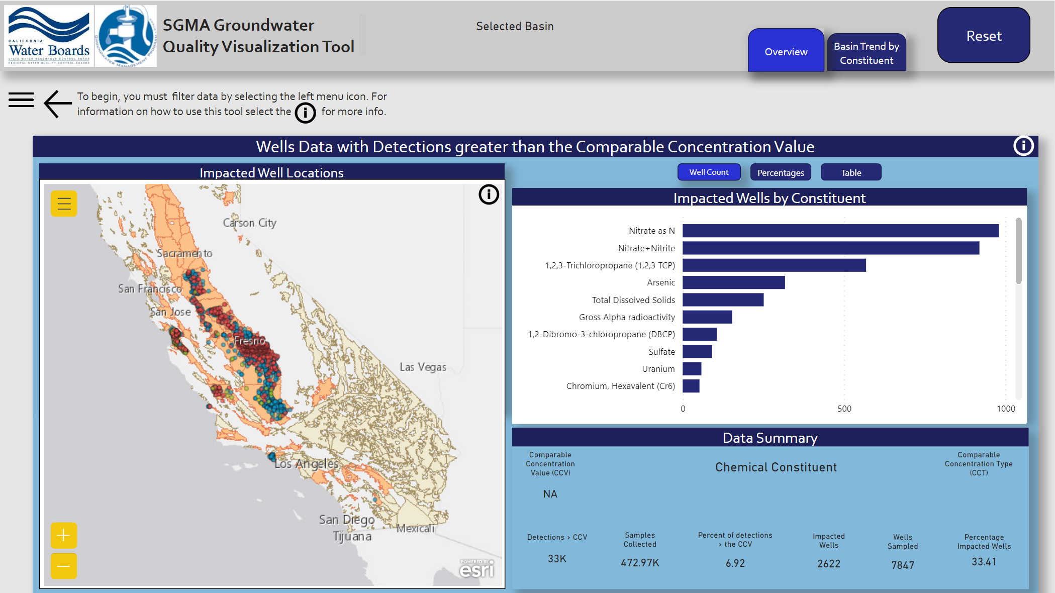 SGMA's Groundwater Quality Visualization Tool