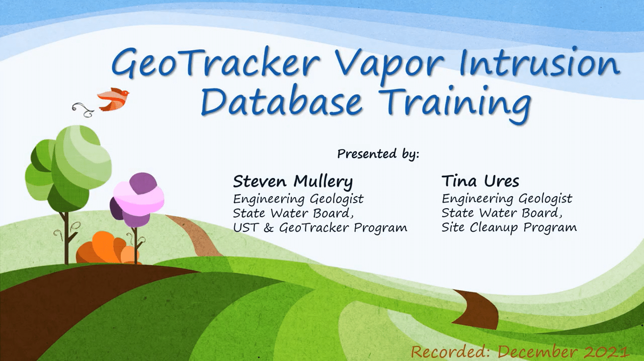 Guidance on Uploading Vapor Data into GeoTracker