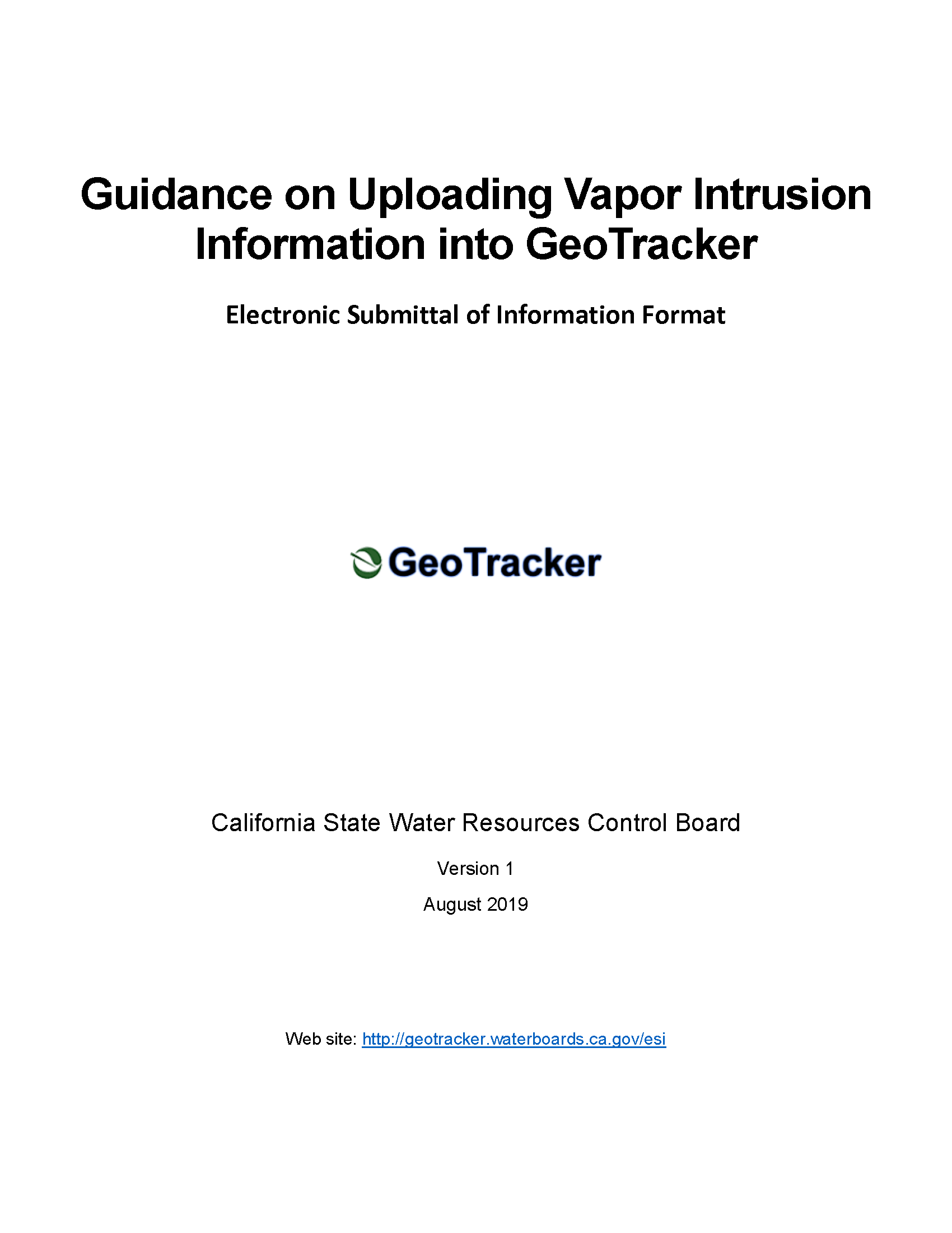 Guidance on Uploading Vapor Data into GeoTracker