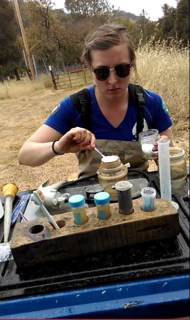 person working in field lab