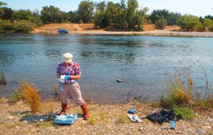 person getting ready to sample