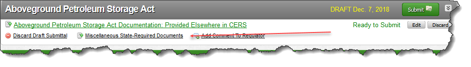 Screenshot of selecting the hyperlink marked ‘Miscellaneous State-Required Documents’ to upload the completed TIUGA Notification Form, then saving’