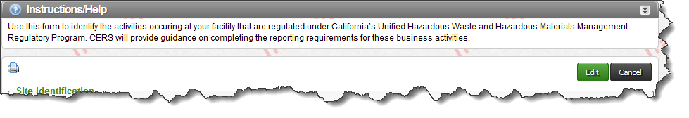 Screenshot of opening the ‘Business Activities’ form and selecting the ‘Edit’ button