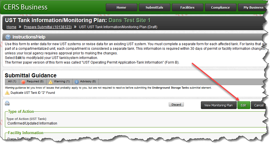 Screenshot of Select ‘Edit’’
