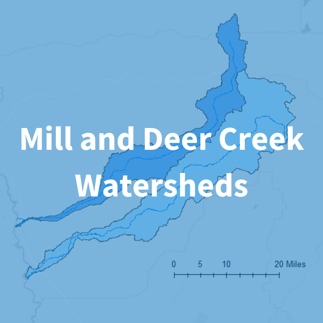 Opens the 'Mill and Deer Creek Watersheds' drought page