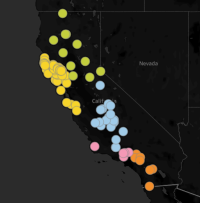 map regarding drought in California