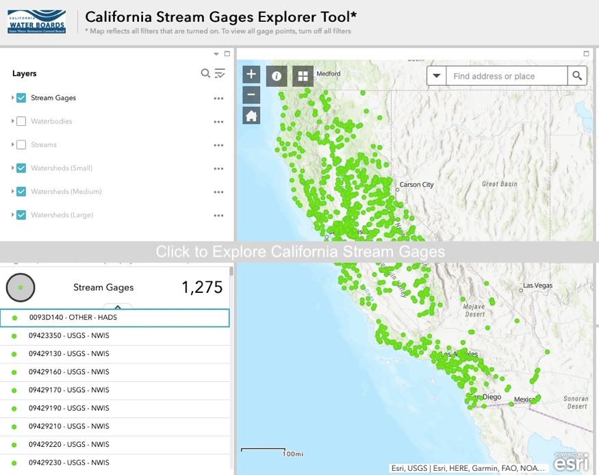 Stream Gages Explorer Tool screenshot